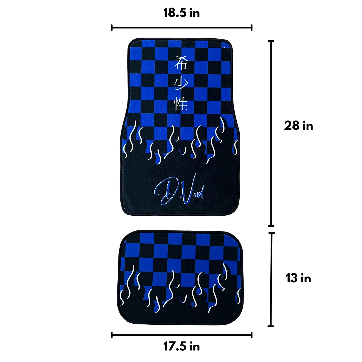 Blue JDM checkered car mats