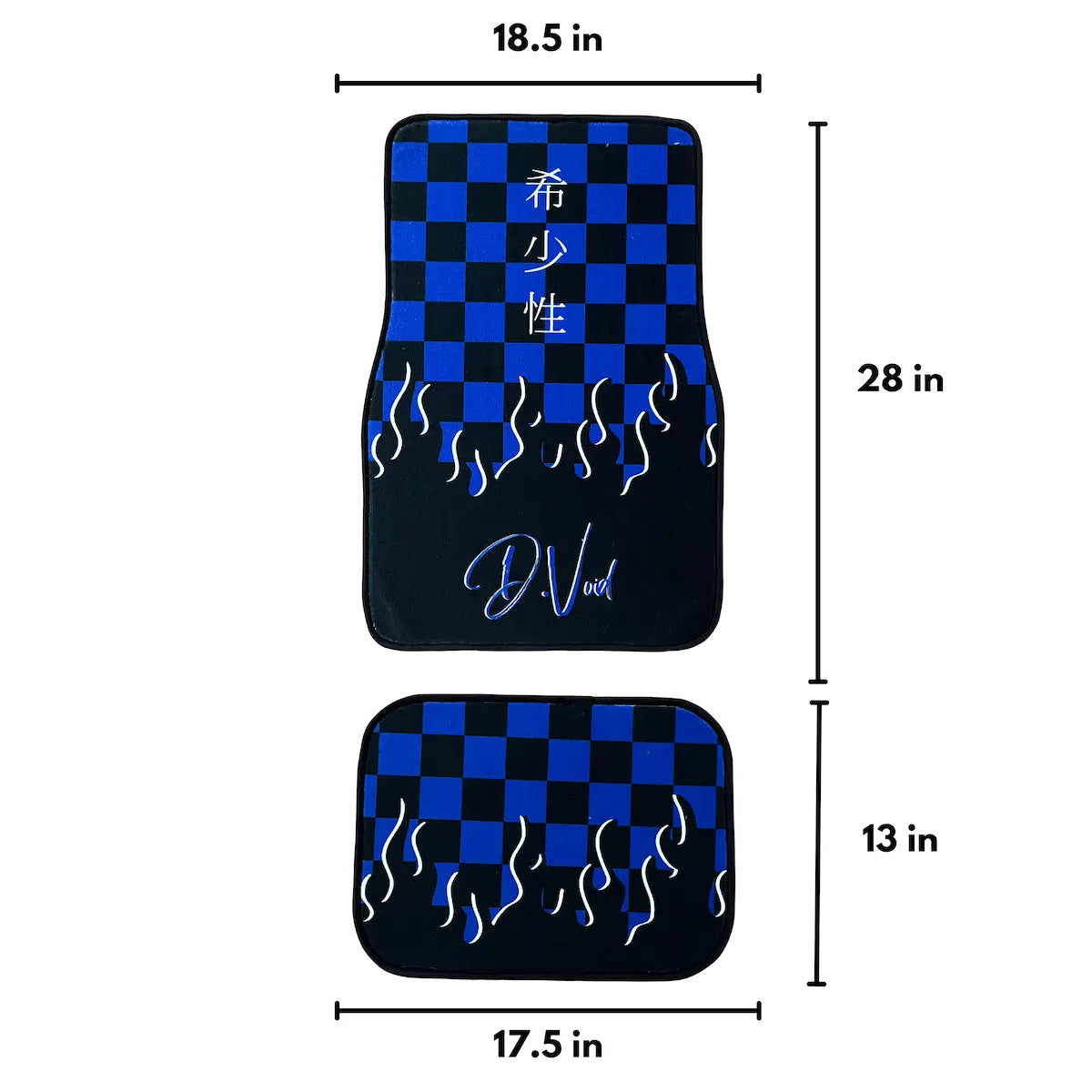 Blue JDM checkered car mats