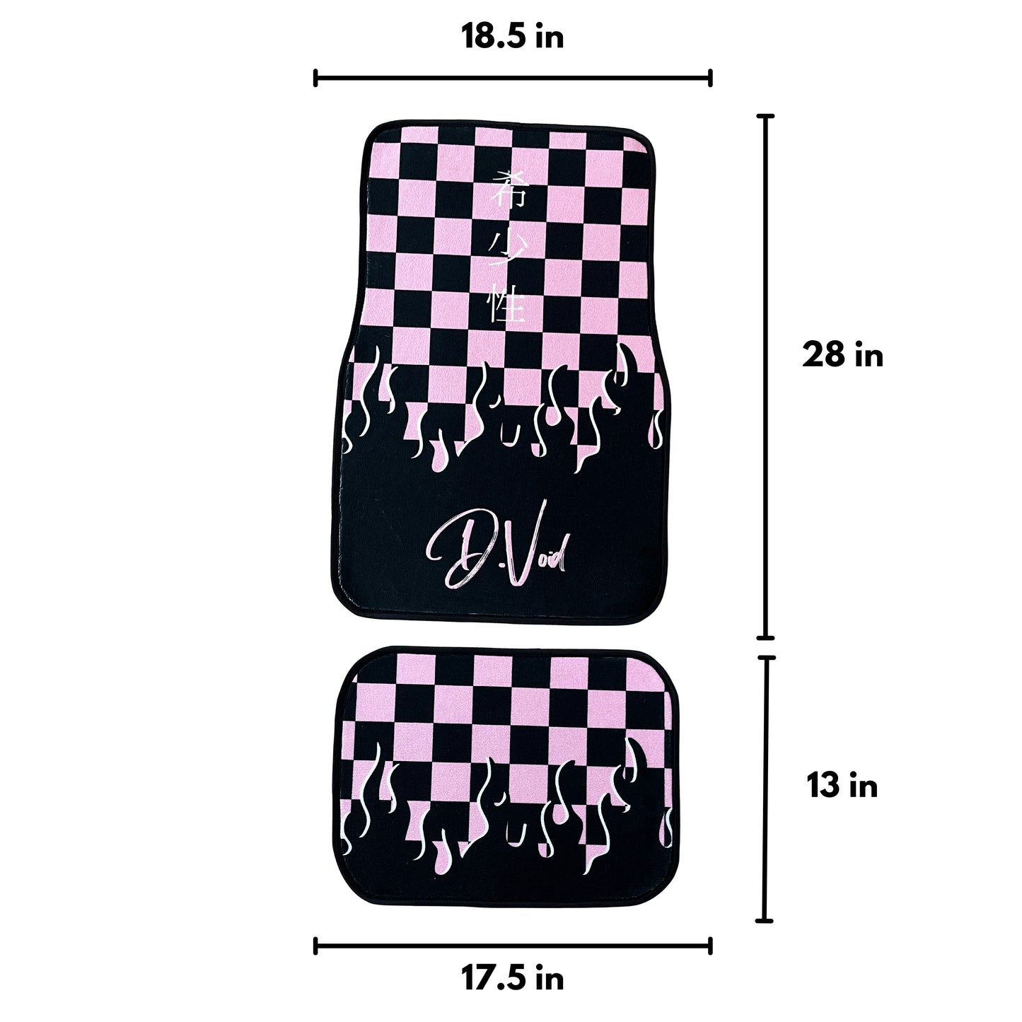 Pink JDM checkered car mats