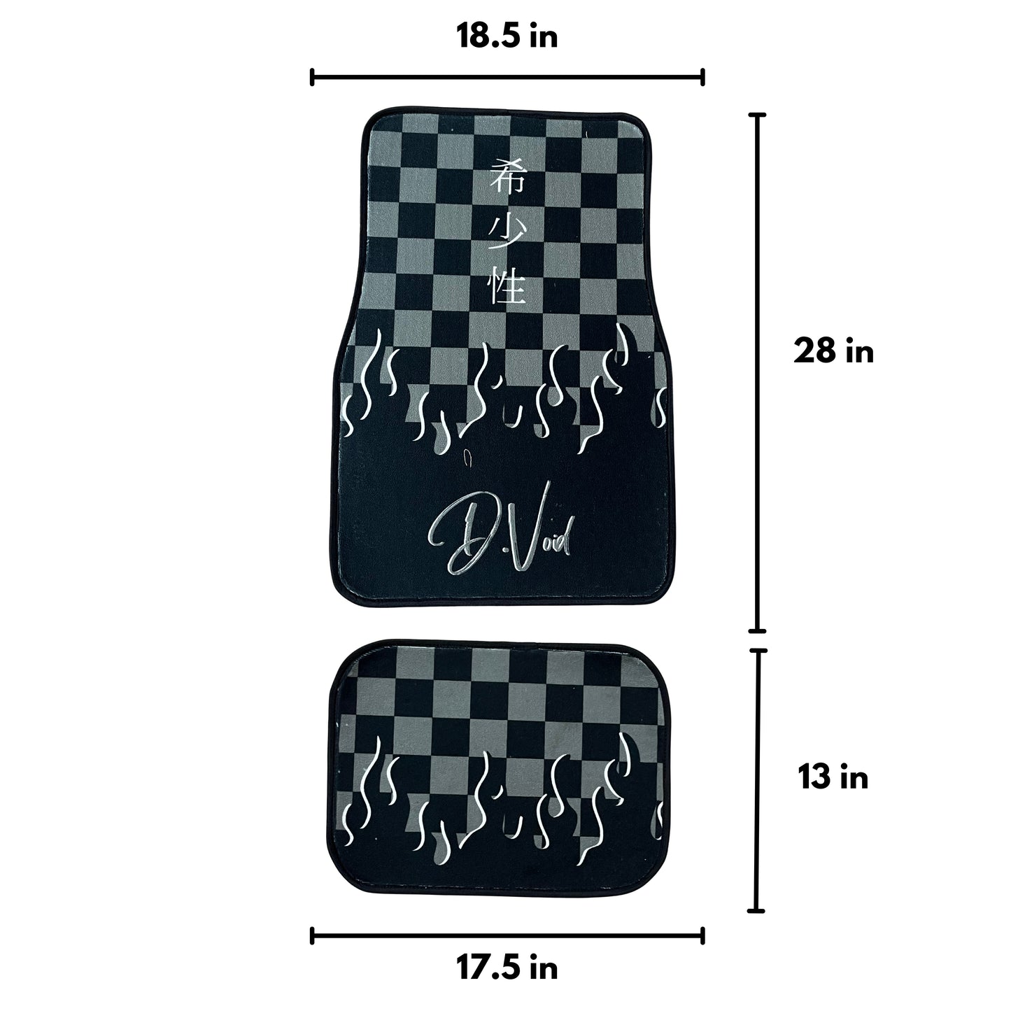 Grey JDM checkered car mats