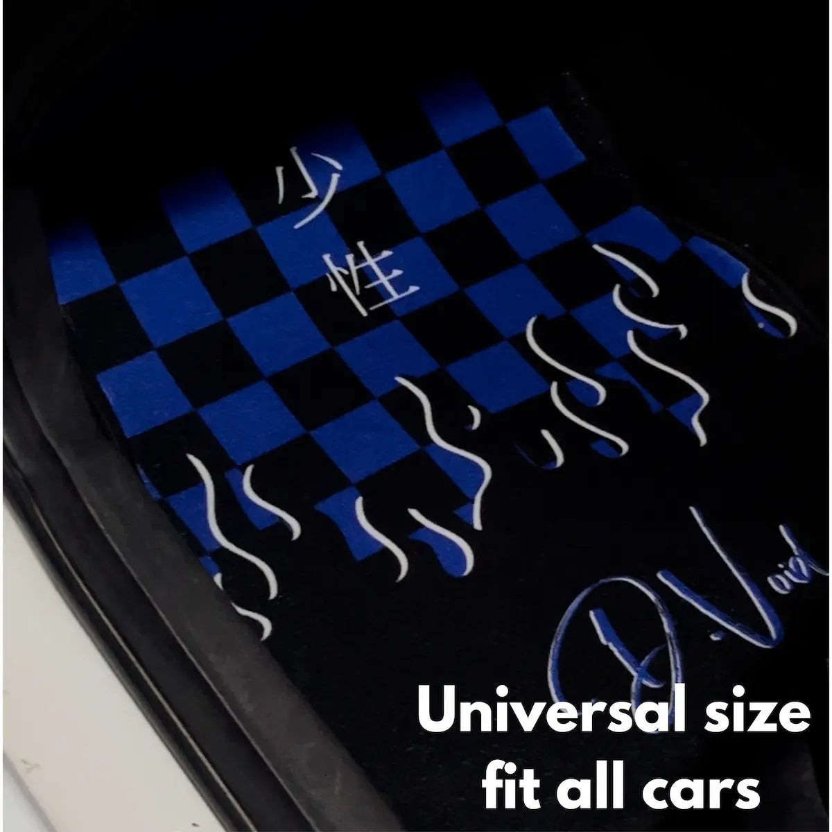 Blue JDM checkered car mats