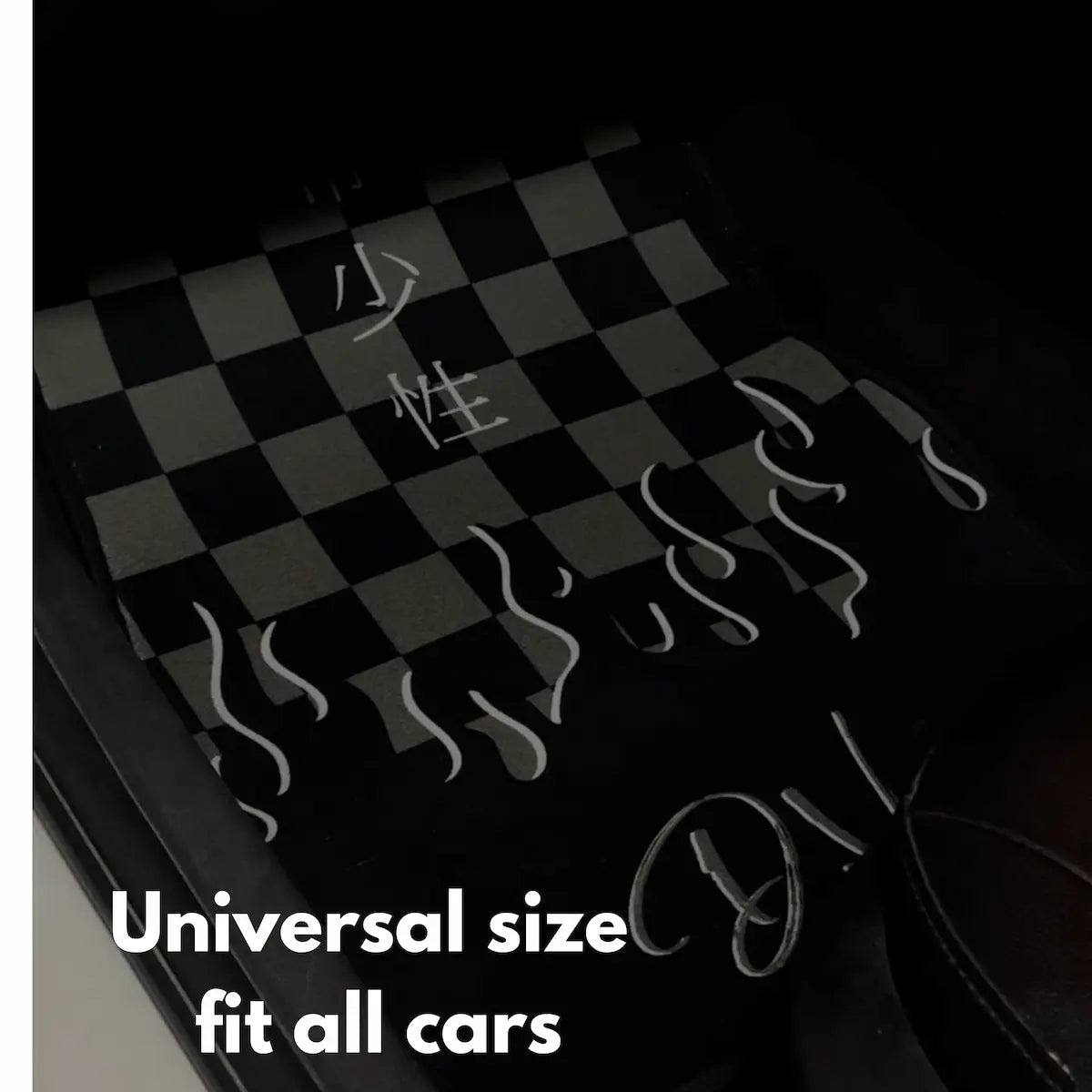 Grey JDM checkered car mats