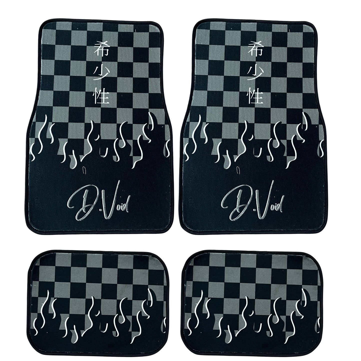 Grey JDM checkered car mats