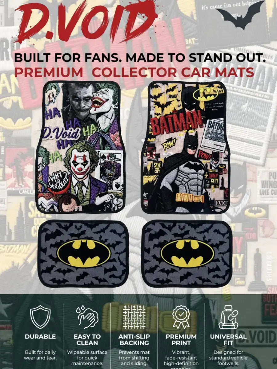Batman and Joker collector car mats