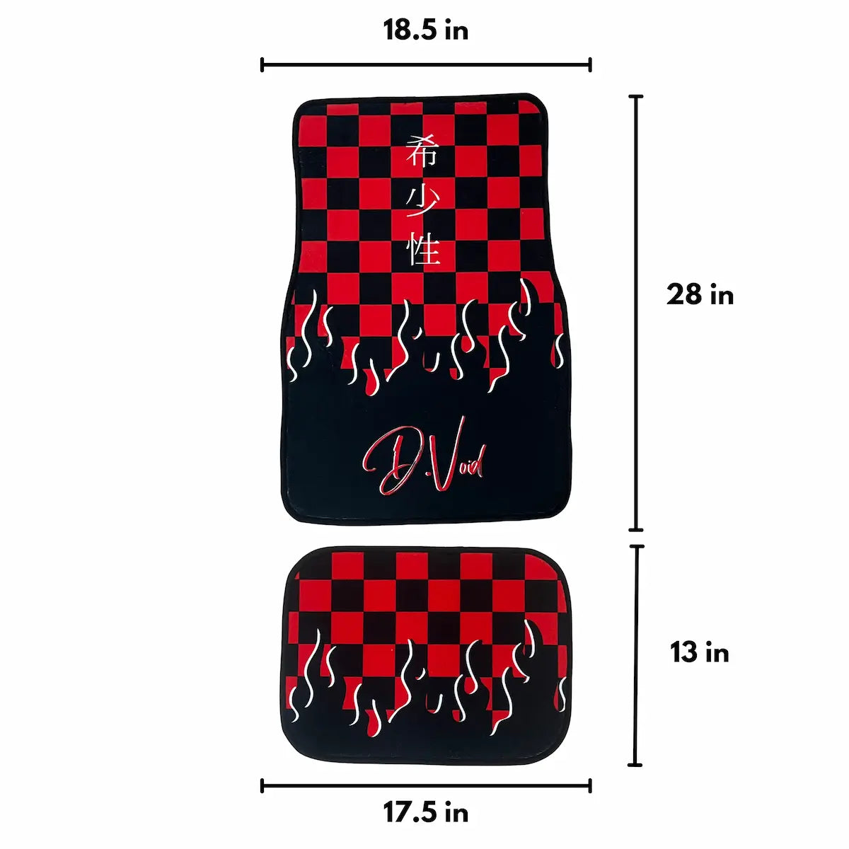 Red JDM checkered car mats